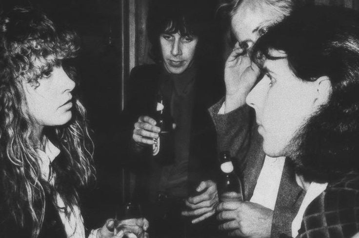It's <a href="/StevieNicks/">Stevie Nicks</a> getting serious with Ric Ocasek and <a href="/thecarsband/">The Cars</a>, 1979