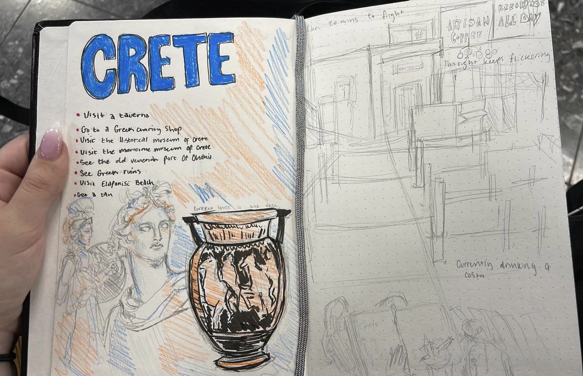 Mackenzie Servera sent this sketchbook image whilst on holiday. How amazing!!!! #sketchbook #holidayjournal #alwaystheartist