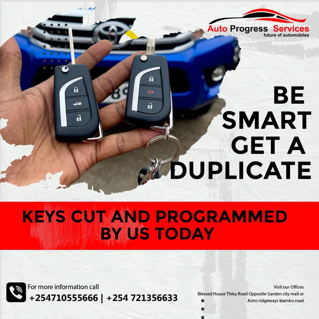 Autoprogress254's tweet photo. Have your carkeys cut and programmed by the experts.
#carkeys 
#carkeysspecialist
#carkeysexperts 
#autoprogress https://t.co/x1S4pox9MB