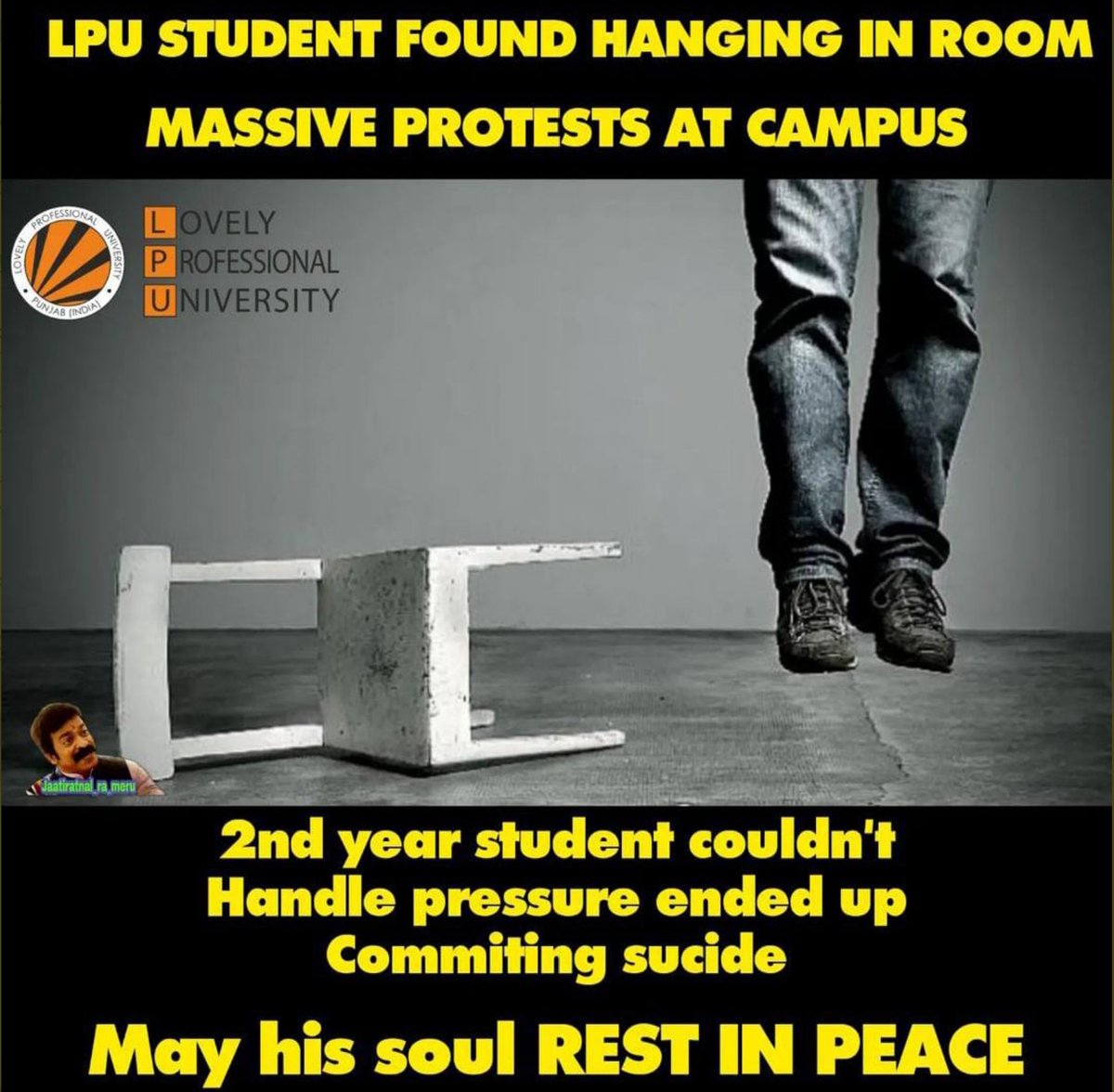 suishort's tweet photo. After #chandigarhuniversity Another incident happend .....

!! Hopefully this time student should get Justice 

#LPU @ABPNews @abplive @aajtak @BJP4India @PunjabPoliceInd https://t.co/Fg1q43UaS3