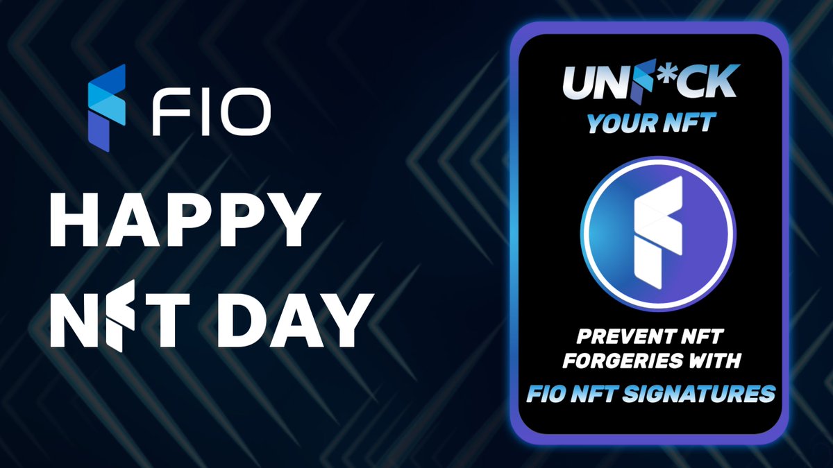 joinFIO's tweet photo. Happy 1st #NFTDay 🖼️ 

Creators, always remember to sign your #NFTs with FIO NFT Signatures to protect yourselves &amp; collectors against fraud &amp; forgeries, and unf*ck your NFTs!

Learn what's FIO NFT Signature &amp; how to sign your NFTs: https://t.co/A9aAhd1G5q

RT to spread awareness https://t.co/nNwl5YxYSe