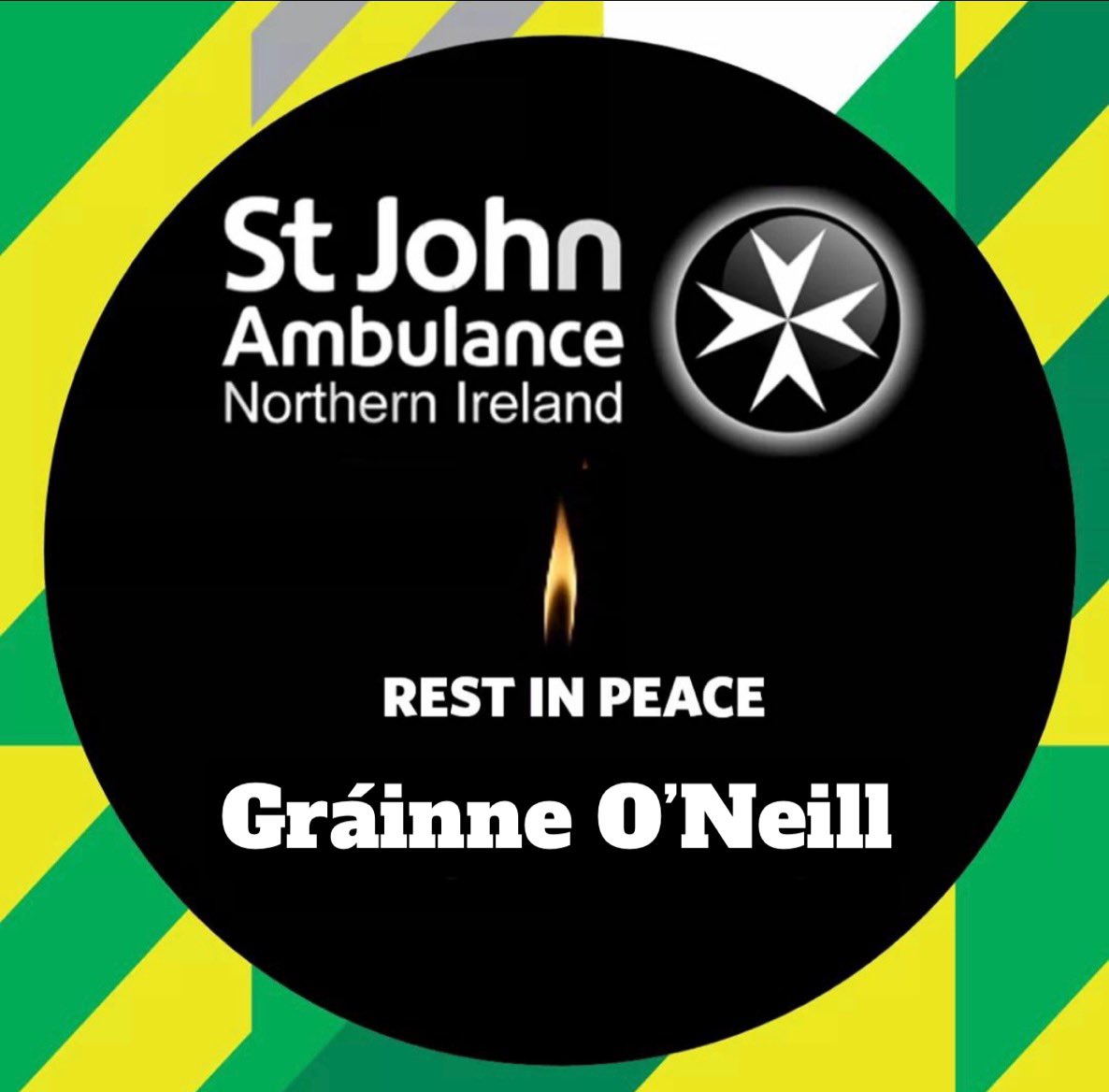 SJA_NI's tweet photo. We are completely devastated to learn of the untimely passing of our much esteemed, loved and cherished member Gráinne O’Neill.

Gráinne, a serving EAC volunteer with our West Belfast Ambulance Unit served for many years.

May She Rest In Peace. https://t.co/u6SFwVRYSY