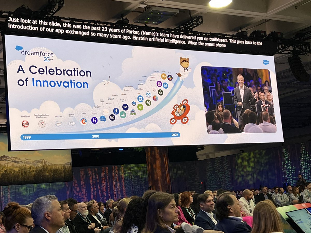 This #innovation slide is incredible! #dreamforce #keynote #theGREATreunion #DF22  who remembers S-Controls?!?!