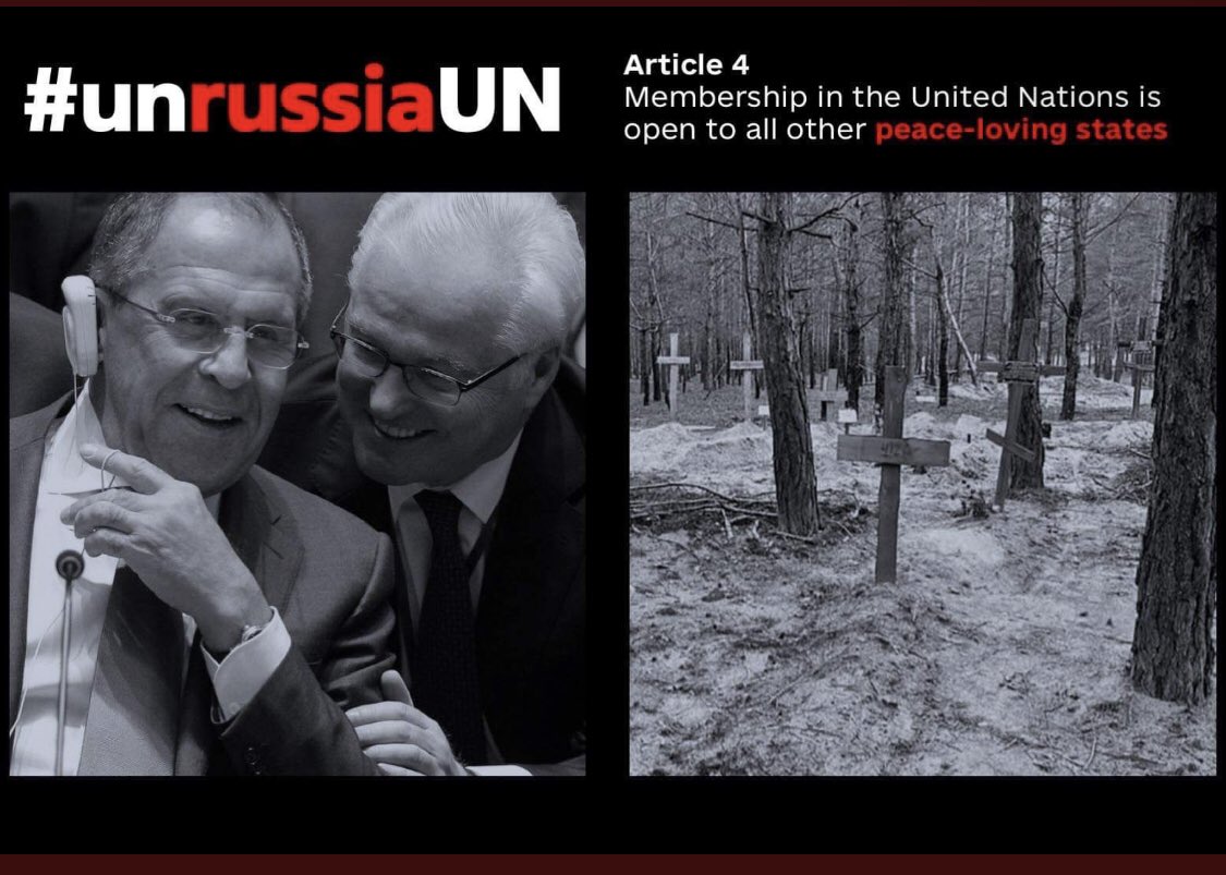 This week the #UN is in session
And Russia is blocking everything that can help Ukraine or stop this war 

While Russia has no legal grounds to be a member of the UN!

This petition explains why tinyurl.com/unrussiaUN

Please, sign it and share
#unrussiaUN #russiaOUT