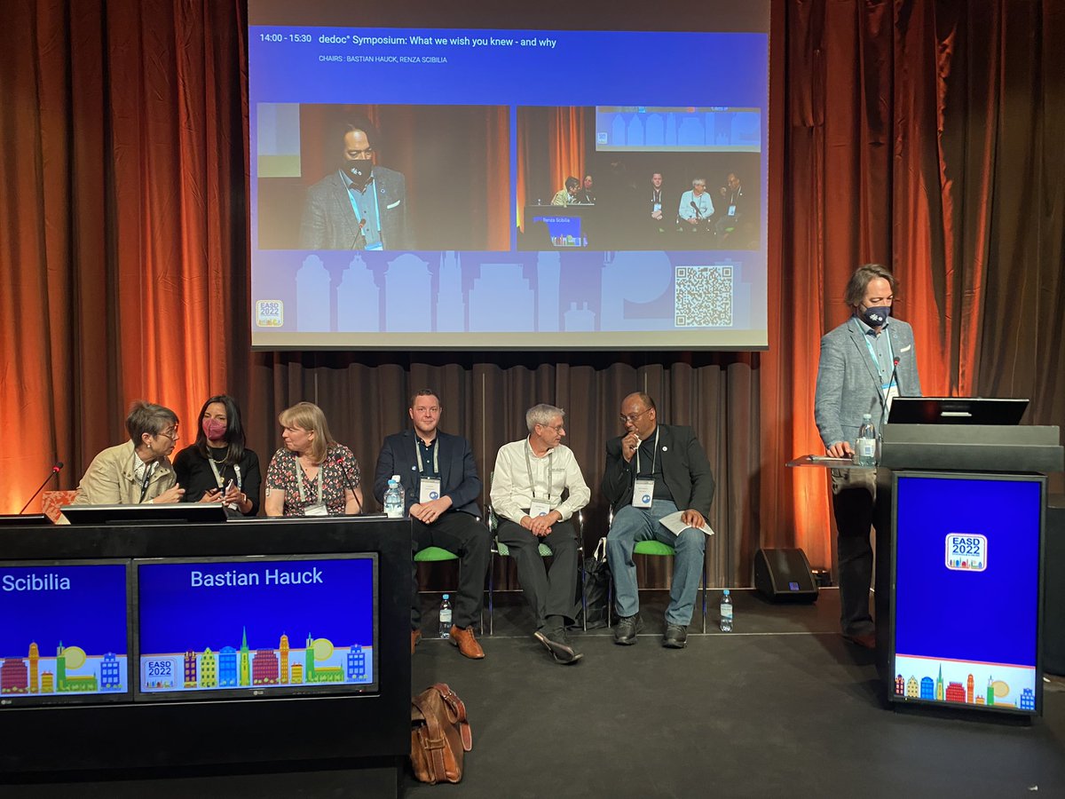 dedocORG's tweet photo. Thank you to our amazing speakers @AndreaLimbourg, Jeff Hitchcock of @cwdiabetes, @salih_hendricks and Tom Dean of @diabetes_chat for making our first #dedoc symposium at #EASD2022 a huge success. And a special thank you to @professorcm of @EASDnews for the warm welcome! https://t.co/ovR26yAsOB