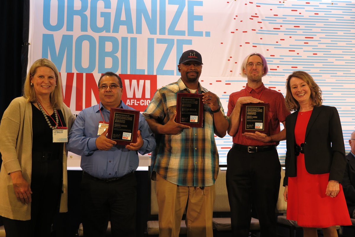wisaflcio's tweet photo. Congratulations to our organizing award winners! Workers of IBEW 2150 at Ingeteam. Sabino Garcia, AK Abdalla, Daniel Furru, and Magnolia Taylor (not pictured). #WIunion #unionstrong #organizingpower https://t.co/ObfBh366Te