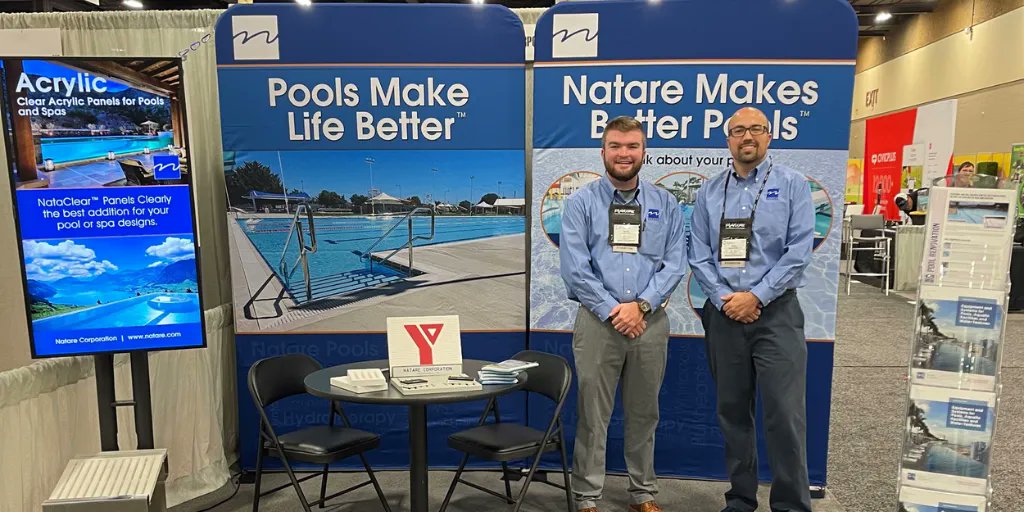 NatarePools's tweet photo. Today is the day! Joshua and Garrett are ready to welcome you to the #NRPAConference2022! Stop by booth #930 and talk all things pool renovation with the guys! https://t.co/gjgQjnWdzk