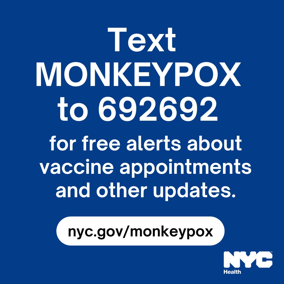 If you received your first dose of the monkeypox vaccine at least 28 days ago, you're now eligible to make a second-dose appointment! ☑️Sign up here: vax4nyc.nyc.gov/monkeypox or call 877-VAX-4NYC ☑️Learn more about monkeypox: nyc.gov/monkeypox