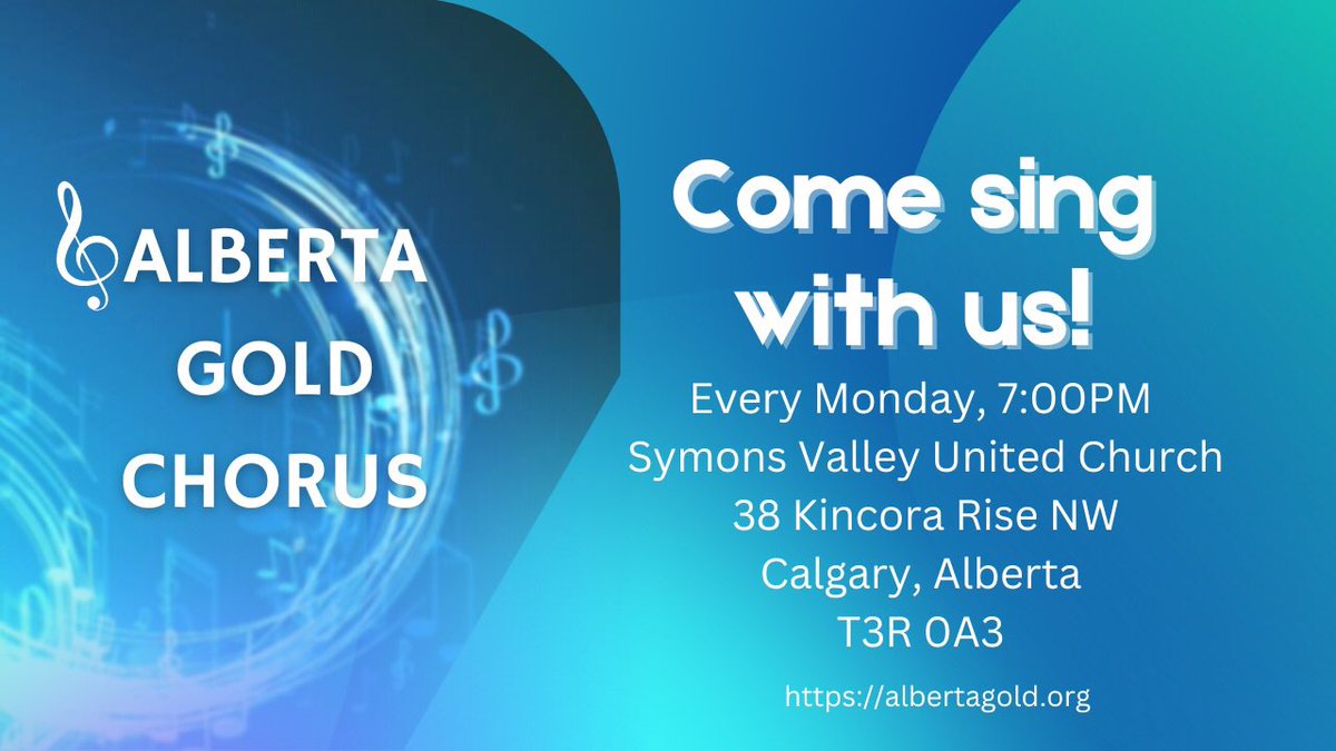 ABGoldChorus's tweet photo. Did you miss our open house? You can still join us! If you like singing and  acapella harmony, come visit us! #yyc #yycmusic #chorus #chorusyyc #acapellaharmony #acapellachorus https://t.co/F6LwOBeeOa