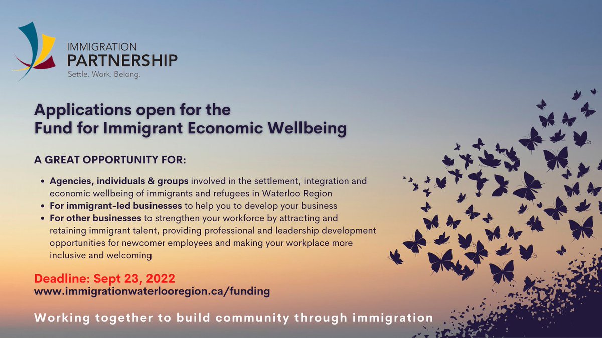 ImmigrationWR's tweet photo. ATTENTION: Just 3⃣ days left to apply to the Fund for Immigrant Economic Wellbeing!
Please share this link https://t.co/hksJBIJr7c for further info.
@GKWCC @My_Chamber @SmallBizWRSBC @RoWEcDev @WaterlooEDC @WorkforceWWD @InHerShoesYW @citywaterloo @cityofcambridge @CityKitchener https://t.co/qGADX9qswe