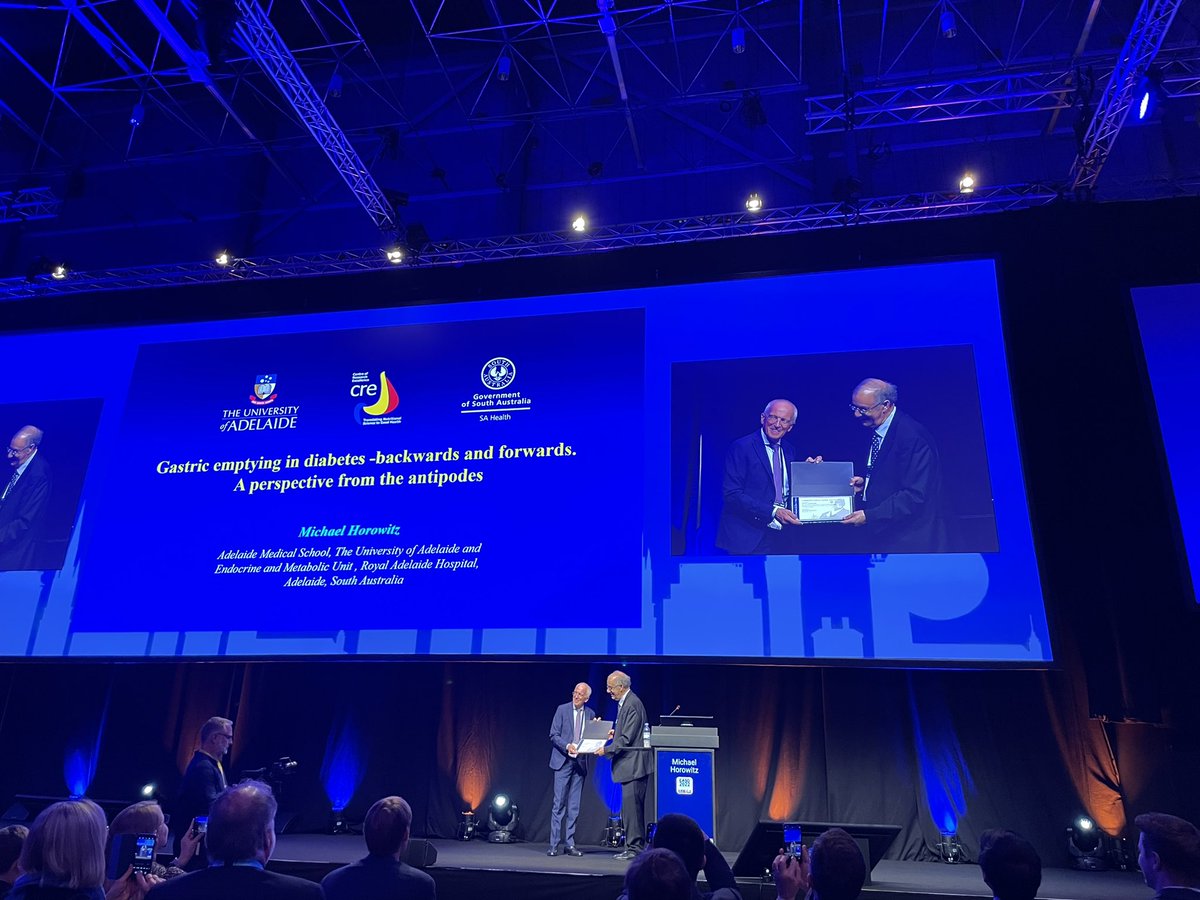 GPacyk's tweet photo. #Diabetic #gastroparesis ellegantly and masterfully reviewed in Camillo Golgi Lecture by prof. #MichaelHorowitz: obligatory knowledge for diabetologist &amp; gastroenterologist  #EASD2022 #Stockholm https://t.co/92C6hfrw0c