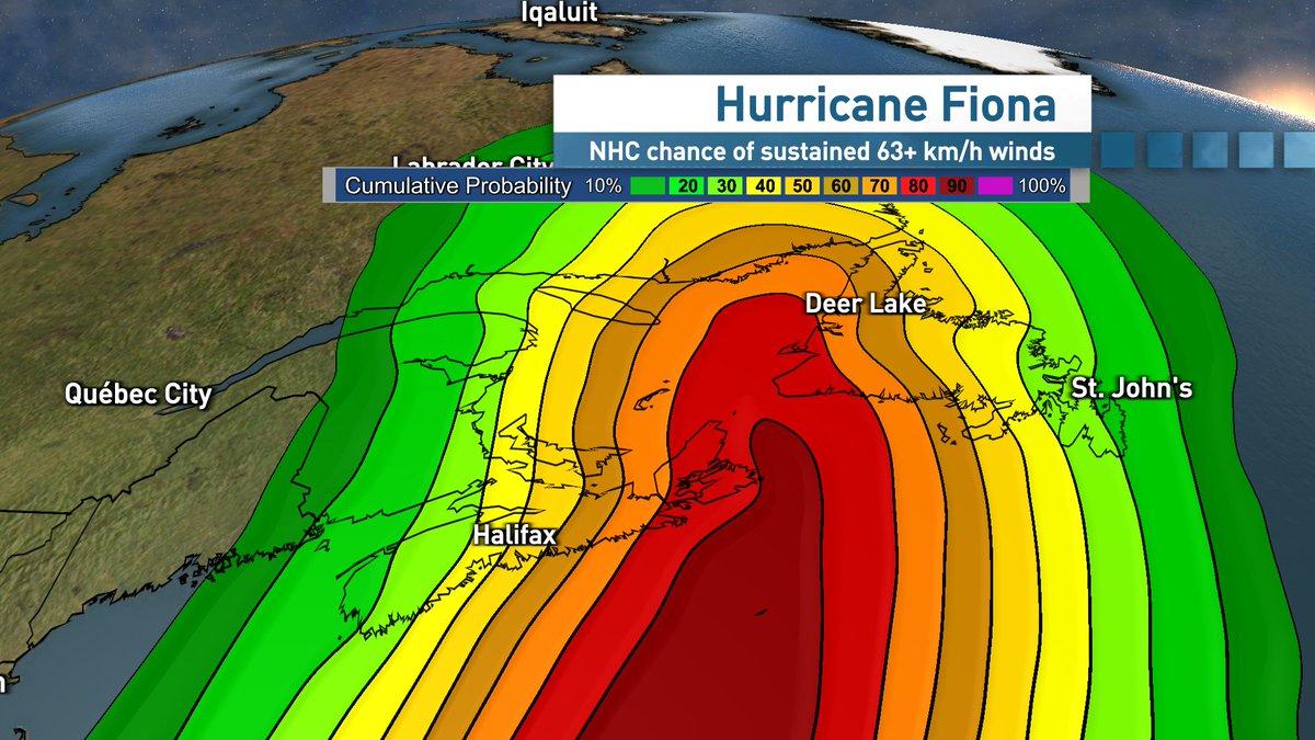ryansnoddon's tweet photo. While details need to be ironed out, it's all but certain #Fiona will impact Atlantic Canada.
Damaging wind, flooding &amp; storm surge are all possible. 
Folks in Cape Breton, eastern/central NS, PEI, eastern NB &amp; western Nfld should begin to prepare. 
#nsstorm #nbstorm #pestorm https://t.co/bNvapaLxHL
