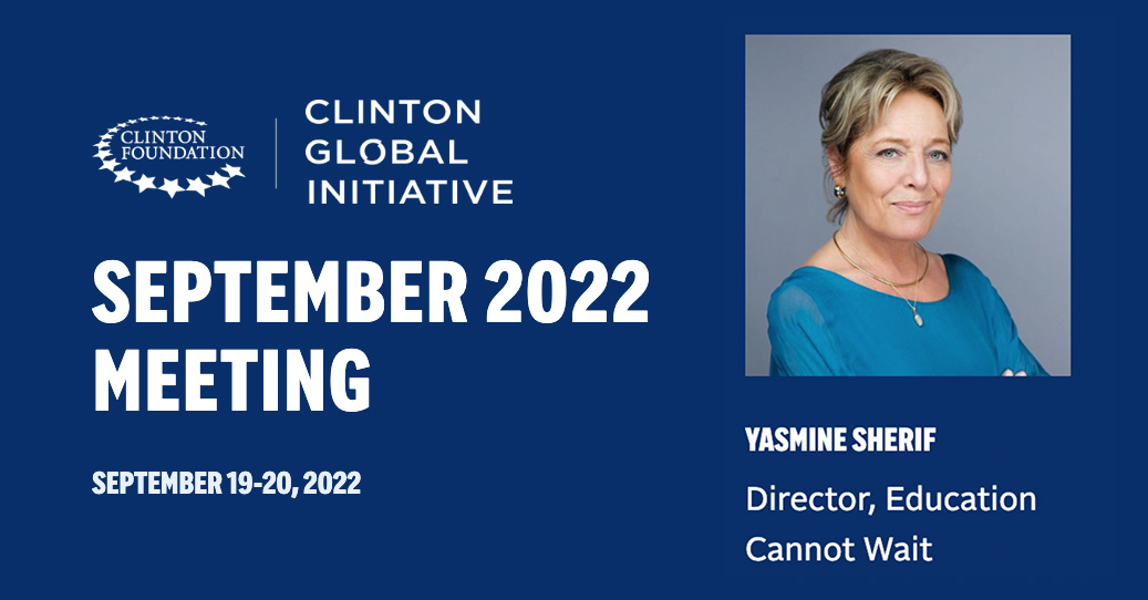 EduCannotWait's tweet photo. 🔴 Happening live!

#ECW Director @YasmineSherif1 joins @ClintonGlobal Initiative on the panel '#Education on the Move' w/@Imaginashaun, @celine_coggins, @JaimeSaavedra22, @sandumaiamd &amp; @SherrieWestin!

📺https://t.co/cKrXjZSqtm

@HillaryClinton #CGI2022 #222MillionDreams✨📚 https://t.co/ZKho1rA96p