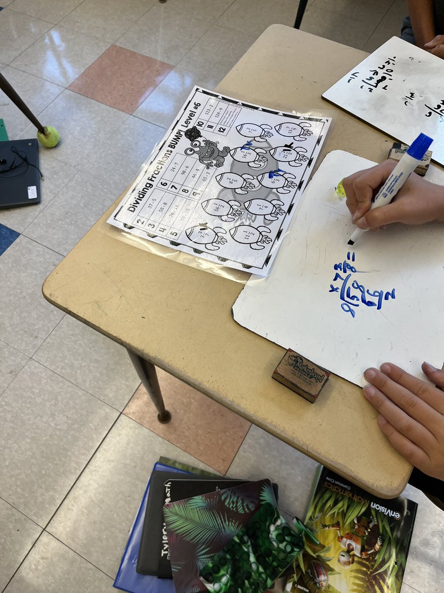 MrSmallDoesMath's tweet image. Students participated in a multi-level bump game. The different levels involved fraction division twinging from fractions, whole # s and mixed # s @OPSchoolsNJ @MaplePlaceMS