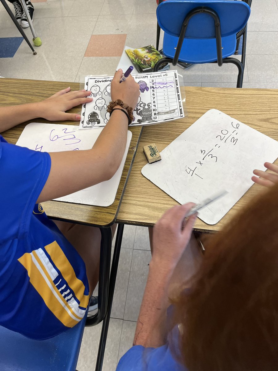 MrSmallDoesMath's tweet image. Students participated in a multi-level bump game. The different levels involved fraction division twinging from fractions, whole # s and mixed # s @OPSchoolsNJ @MaplePlaceMS