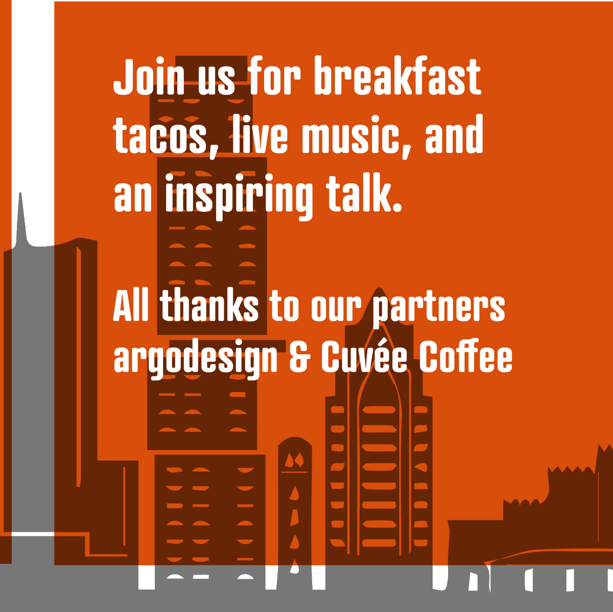CM_Austin's tweet photo. Our next talk is Friday 9/30 with artist, Christine Garvey speaking on the theme of DEPTH.
Get your free ticket:
https://t.co/gzP5sp9QAi
Our musical guest will be @LetiGarzaATX.
Enjoy free @cuveecoffee & breakfast tacos.
Many thanks to our partner @argodesign.
#CMdepth #CMATX https://t.co/zreXzuL4OE