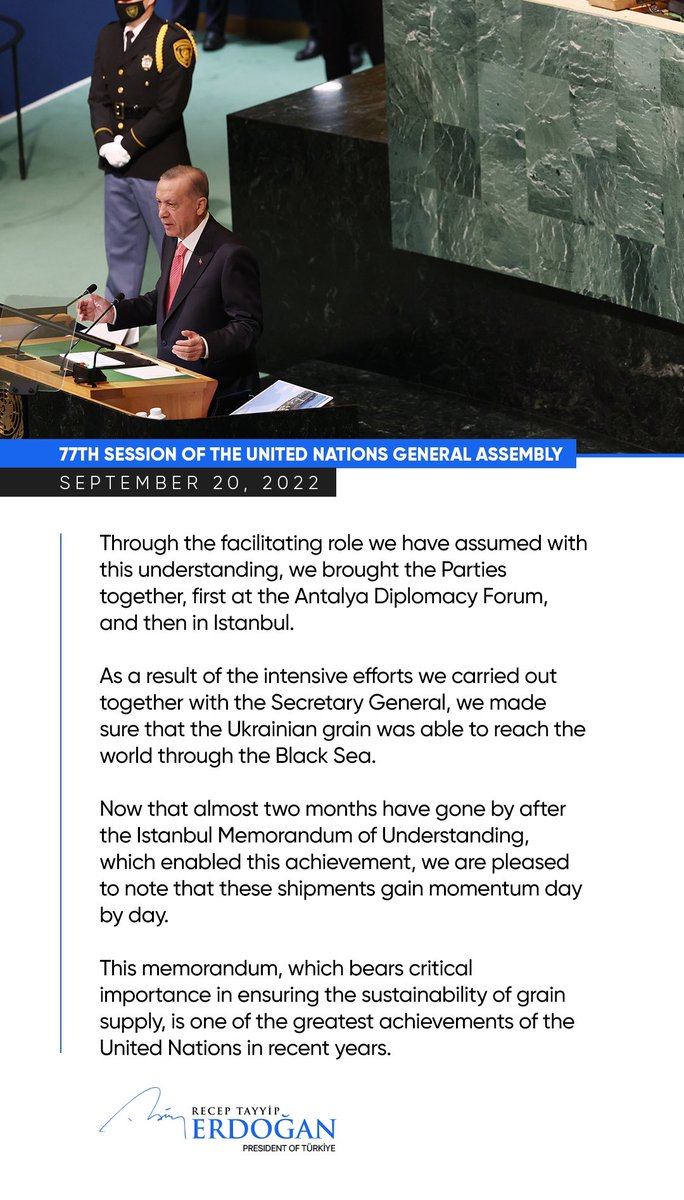 AAInfographics's tweet photo. “ We are of the #opinion that regions most #threatened by hunger should be prioritized in the ongoing grain #shipment .”

President @RTErdogan https://t.co/2C07t35xCL
