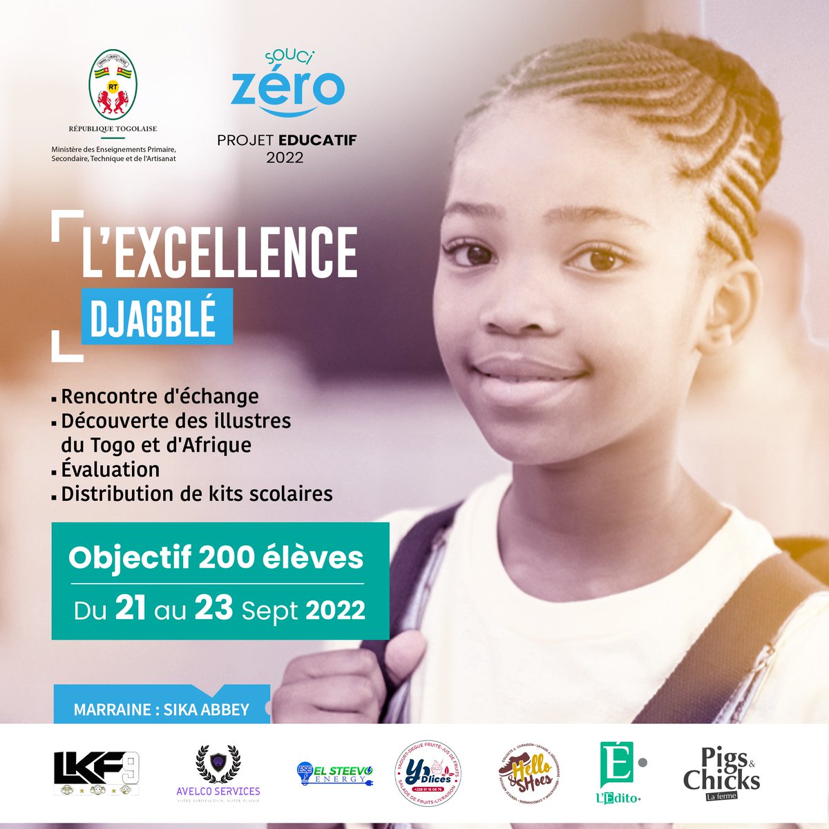 Initialement prévue les 12, 14 et 16 septembre 2022, la mise en œuvre de notre projet L'excellence 📚📐✏️📏 aura lieu les 21,22 et 23 septembre 2022 à Djagblé. 
#Miabeeducation
#Lexcellence
#Djagble2022
<a href="/DidierKissode/">Didier KISSODE - IVLP🇹🇬🇺🇸</a> <a href="/leditoinfo/">L'Édito</a> <a href="/anthelmeKassawa/">Anthelme B.KASSAWA</a> <a href="/felixtagba/">Felix Akizou Tagba</a>