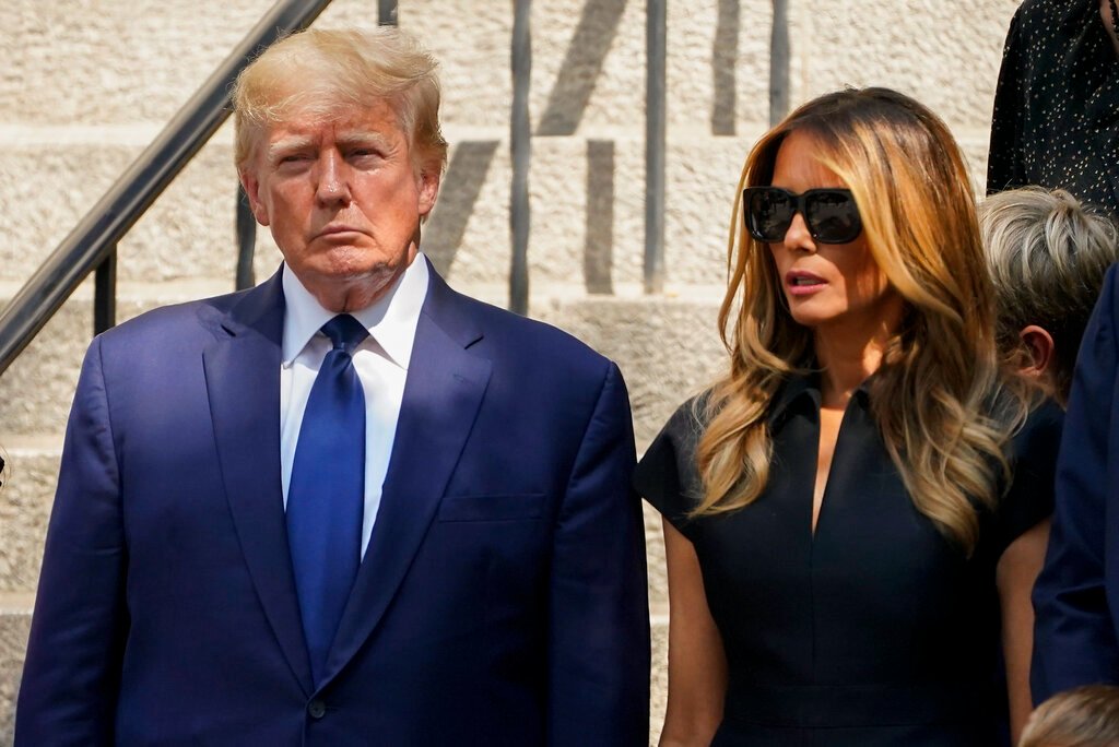 thehill's tweet photo. Trump says Melania felt "violated" by FBI raid https://t.co/CfkZa0B9xy https://t.co/OIhPLZ6SgB