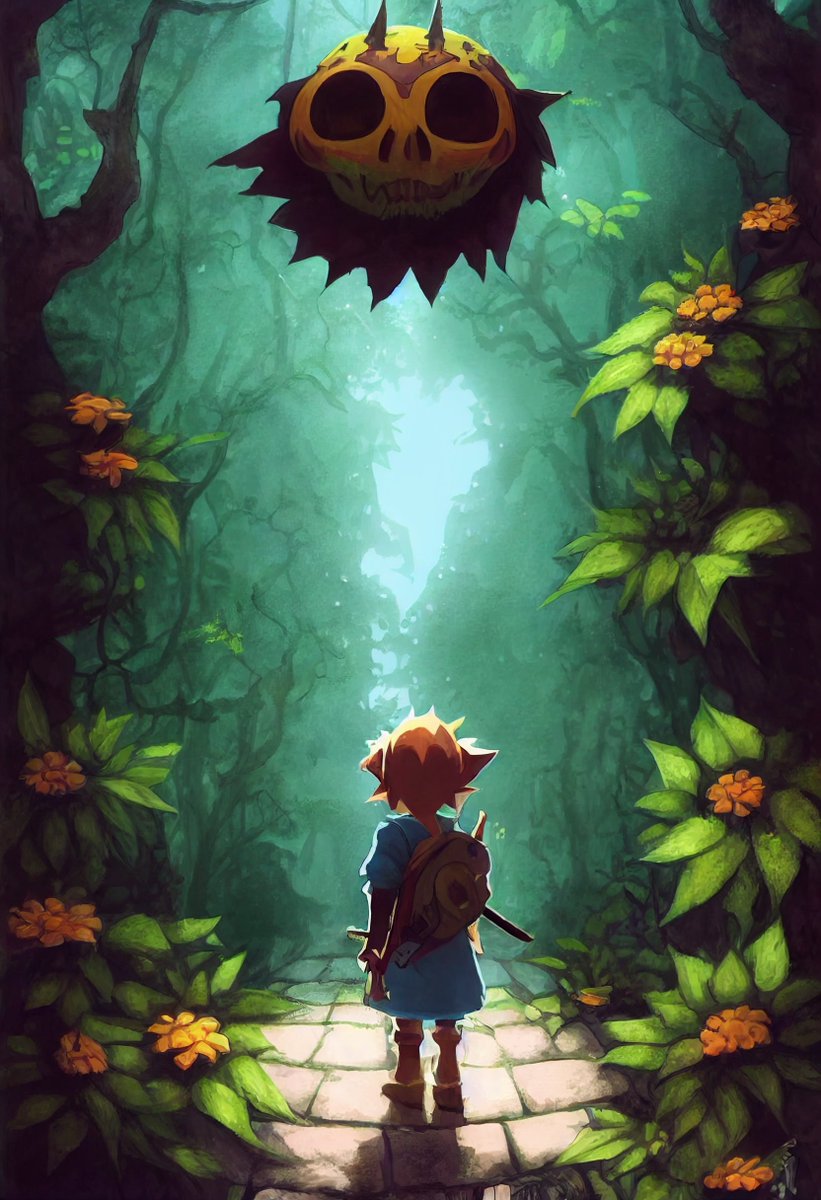 Doc_AI_Artist's tweet photo. "Journey to the Forest Temple"

Made via #midjourney #inspiration from #Zelda Excited about the new game announcement! #ZeldaTearsOfTheKingdom #aiartist #aiart #fanart #Adventure #gaming #gamer https://t.co/DsobdbUn32