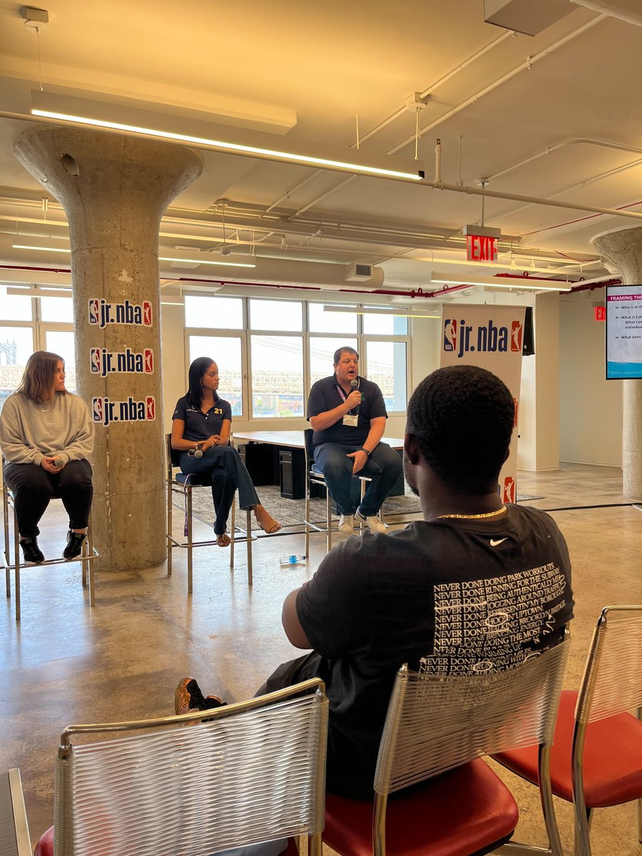 Jared Cooper, our Director of Social Impact, shared the work of @CoalitionPLAY during the #JrNBAImpactSummit 🏀