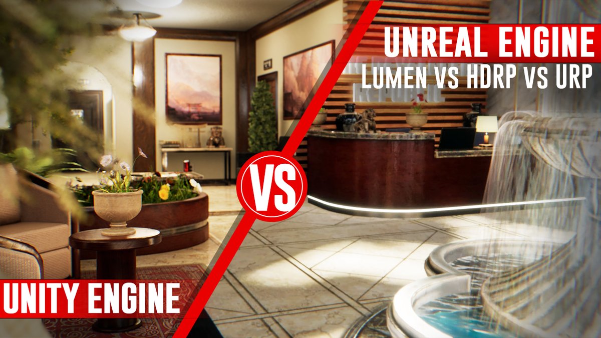 GameDevRepublic's tweet photo. These videos were designed to be a true 1 to 1 test &amp; comparison of @UnrealEngine  Lumen &amp; @unitygames  HDRP &amp; universal render pipeline. 

https://t.co/HGxEEeBgCQ

#UnityTips #madewithunity #madewithunreal #UE5 #UnrealEngine  #HDRP #gamedev #IndieGameDev https://t.co/4P4eGiaXvD