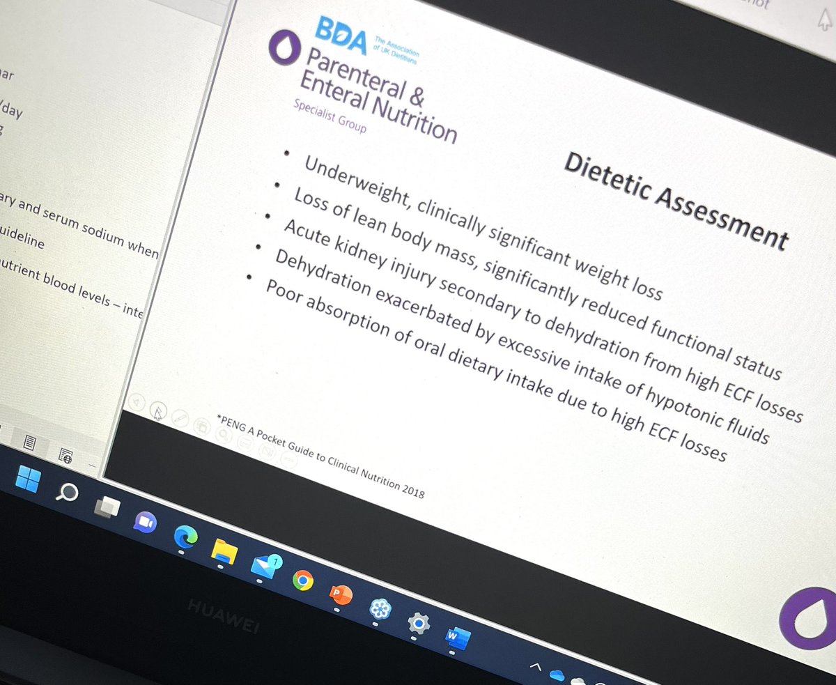 Thank you @BDA_PENG for hosting some super interesting case discussions on #intestinalfailure & #parenteralnutrition tonight! As a medic this area of #Dietetics definitely has my heart 🤩 Q&A with @nicky_wyer @LJGemmell @AlisonCulkin @melcurls #PENGwebinar2022
