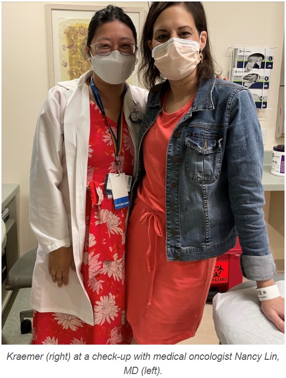 DFCI_BreastOnc's tweet photo. Lianne Kraemer describes her experience with two #BreastCancer diagnoses, including metastatic breast cancer (MBC), and what it meant to find the right care team (@nlinmd, @stolaney1) and become a patient advocate for #MBC survivors. #bcsm 
Link to article:https://t.co/DhzoVcD2KT https://t.co/QOpxkcTOjj