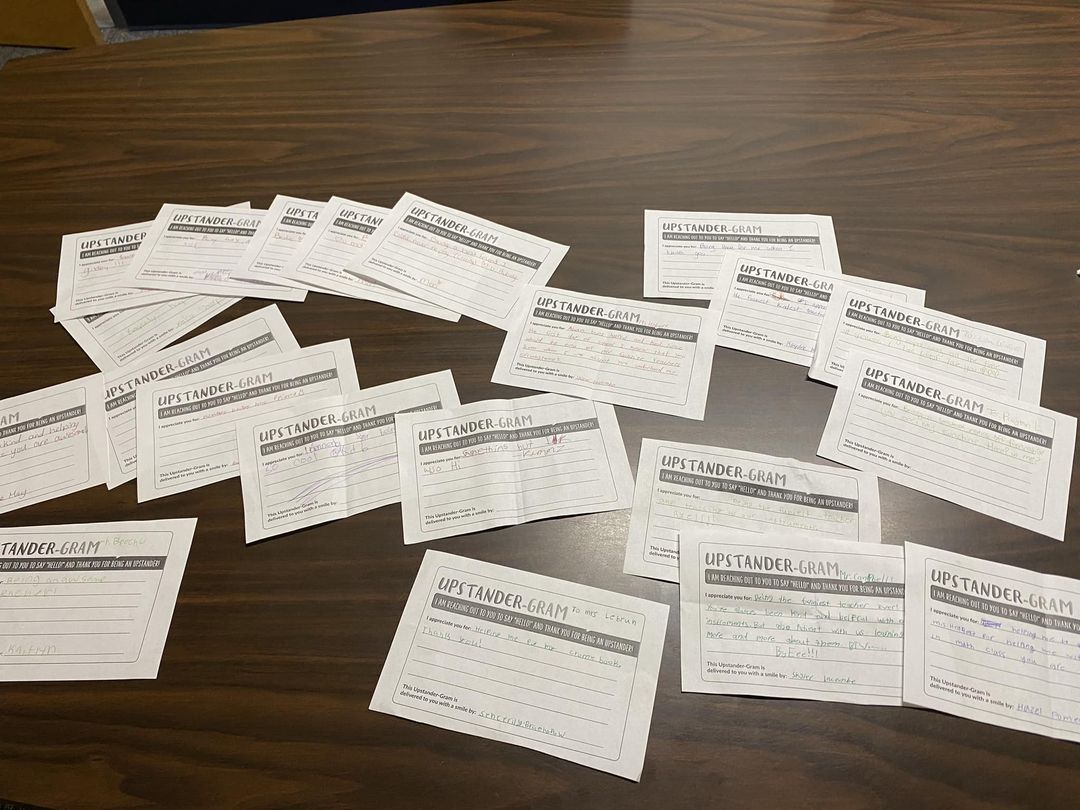 Just some of the ”Upstander-Grams” our students wrote to teachers and friends! #StartWithHelloWeek #kindnessmatters #GoBroncos