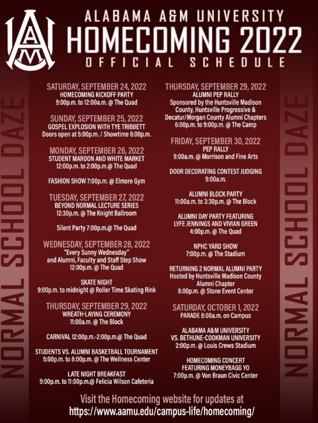 A&M 2023 on Twitter ""Normal School Daze"🐶🐾🔥 Alabama A&M