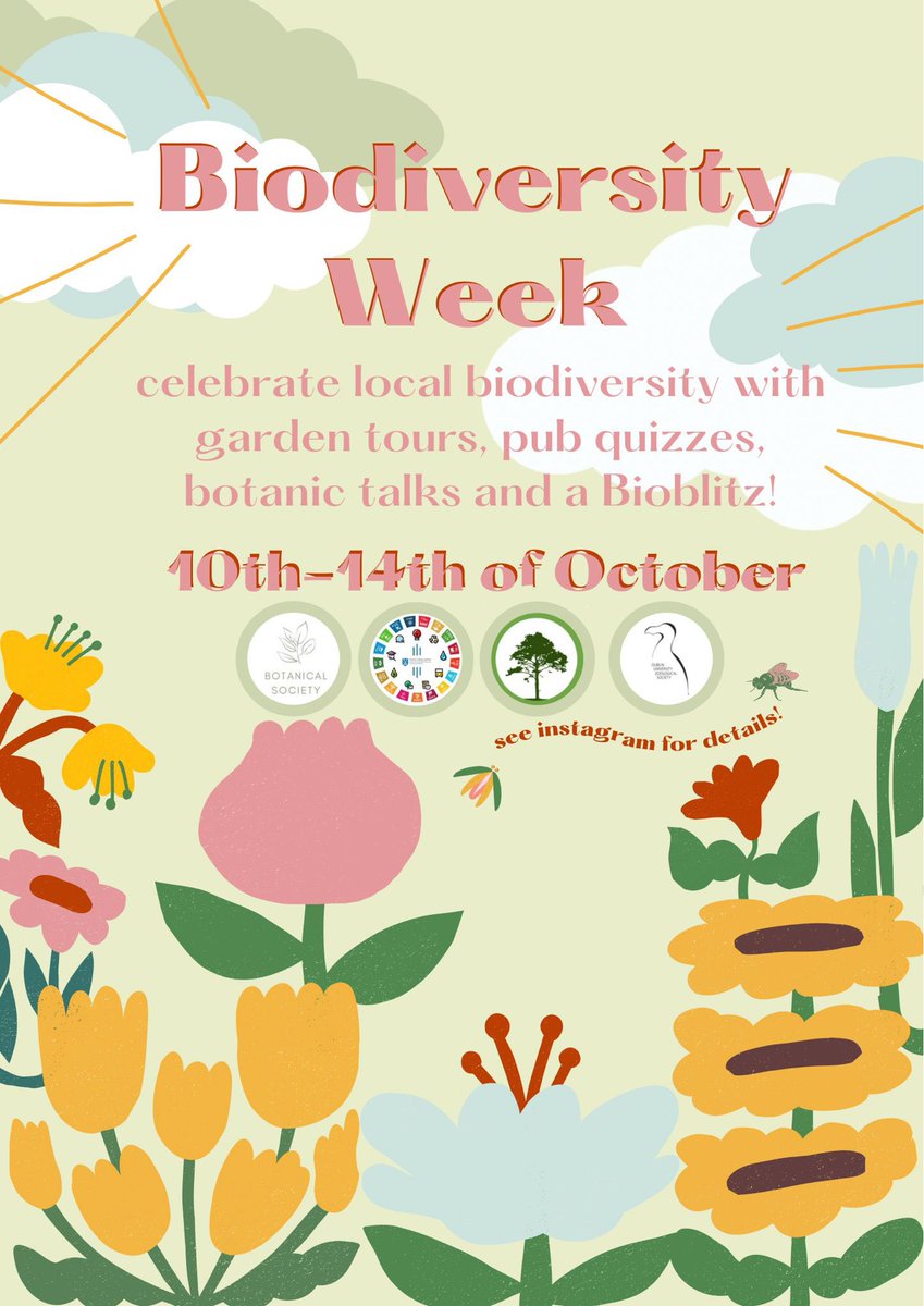 We’re collaborating with <a href="/TCD_Envirosoc/">Trinity Enviromental Society</a>, <a href="/ZooSoc/">DU ZooSoc</a> and TCD Green Campus to run a Biodiversity Week from the 10th-14th of October, with many biodiversity-themed talks and events around campus! More info coming soon… 🌏🌱🐝