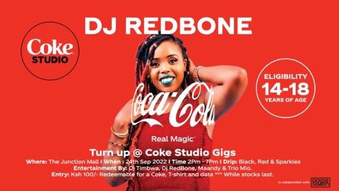 TheHype984's tweet photo. TRM &amp; Greenspan Mall was hella lit &amp; this Saturday 24th Sep we're at The Junction Mall!

Come kick it with the industry's finests including #TRIOMIO, #MAANDY, #DJREDBONE and #DJTIMBWA enjoy good food &amp; an ice-cold Coca-Cola! 🙌🏿

#CocaCola #RealMagic #CokeStudio #BelieveTheHype https://t.co/OULIfLaxS1