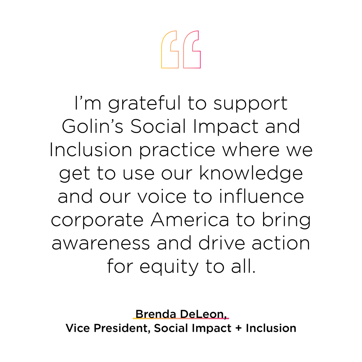 "As a leader, you must... be able to see the big picture and embrace the power of using your voice to bring awareness to the intersection of environmental justice and people of color.”

Meet Brenda DeLeon, VP on the Social Impact + Inclusion!