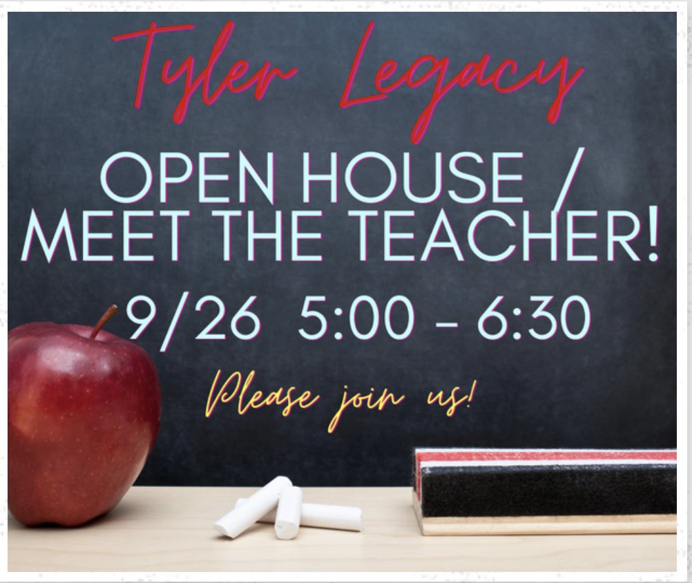 Tyler Legacy PTA (@tylerlegacypta) on Twitter photo ANNOUNCEMENT: If you ordered spirit gear from the PTA store, the orders will be available for pick up at Tyler Legacy on Open House Night! If you are on another Tyler ISD campus, it will be delivered to the campus you designated at checkout. Thank you! <a href="/TLRedRaiders/">Tyler Legacy High School</a> ANNOUNCEMENT: If you ordered spirit gear from the PTA store, the orders will be available for pick up at Tyler Legacy on Open House Night! If you are on another Tyler ISD campus, it will be delivered to the campus you designated at checkout. Thank you! <a href="/TLRedRaiders/">Tyler Legacy High School</a>
