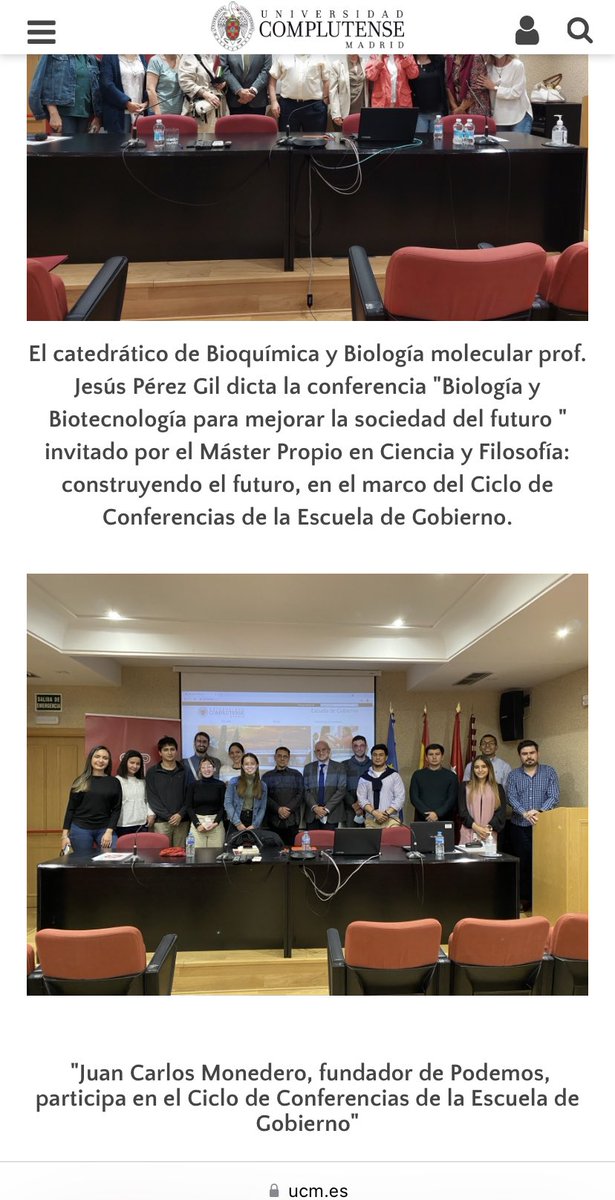 Un honor, figurar entre Manuela Carmena y Juan Carlos Monedero como conferenciante de la Escuela de Gobierno de la <a href="/unicomplutense/">Complutense</a>.
Por cierto, si queréis saber cómo será la sociedad del futuro, estáis a tiempo de apuntaros al Master “Ciencia y Filosofia: construyendo el futuro”