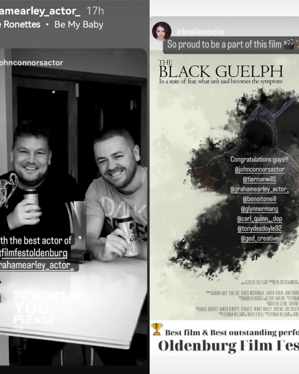 Maskthriller's tweet photo. Huge congratulations to the super talented Mr Graham Earley on winning Best Actor at the prestigious  Oldenburg Film Festival for his performance in John Connors, The Black Guelph.
A brilliant actor!
Follow on Instagram

👇👇👇
@the_black_guelph_film
@grahamearley_actor_ https://t.co/fiu6Ez3wyP