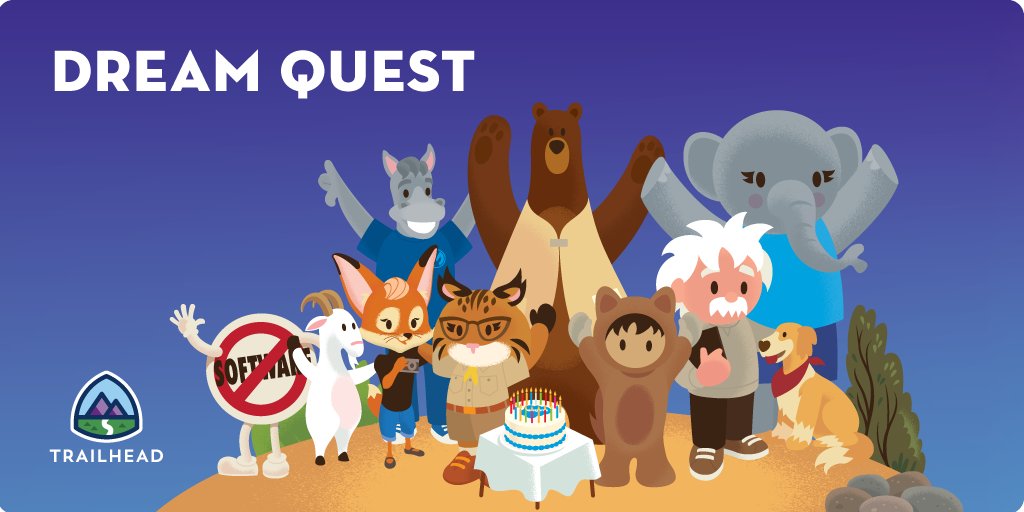 🎉 Celebrating 2️⃣0️⃣ years of Dreamforce with #TrailheadQuest! 

🌟 Learn new skills, and explore the latest innovations with Salesforce Dream Quest for #DF22. 

💫 Dream On ➡️: sforce.co/3UmWIr0