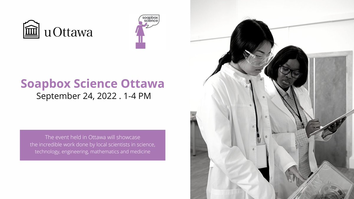 uOttawa Education (@uottawaedu) on Twitter photo <a href="/SoapboxOTT/">Soapbox Science Ottawa</a> and #uOttawaEdu invite you to Soapbox Science Ottawa. The event is a chance for youth to meet women leaders who are passionate about science and will inspire with their success. Come one, come all. ➡️Date: September 24, 1PM, Byward Market.
fal.cn/3s3uf <a href="/SoapboxOTT/">Soapbox Science Ottawa</a> and #uOttawaEdu invite you to Soapbox Science Ottawa. The event is a chance for youth to meet women leaders who are passionate about science and will inspire with their success. Come one, come all. ➡️Date: September 24, 1PM, Byward Market.
fal.cn/3s3uf
