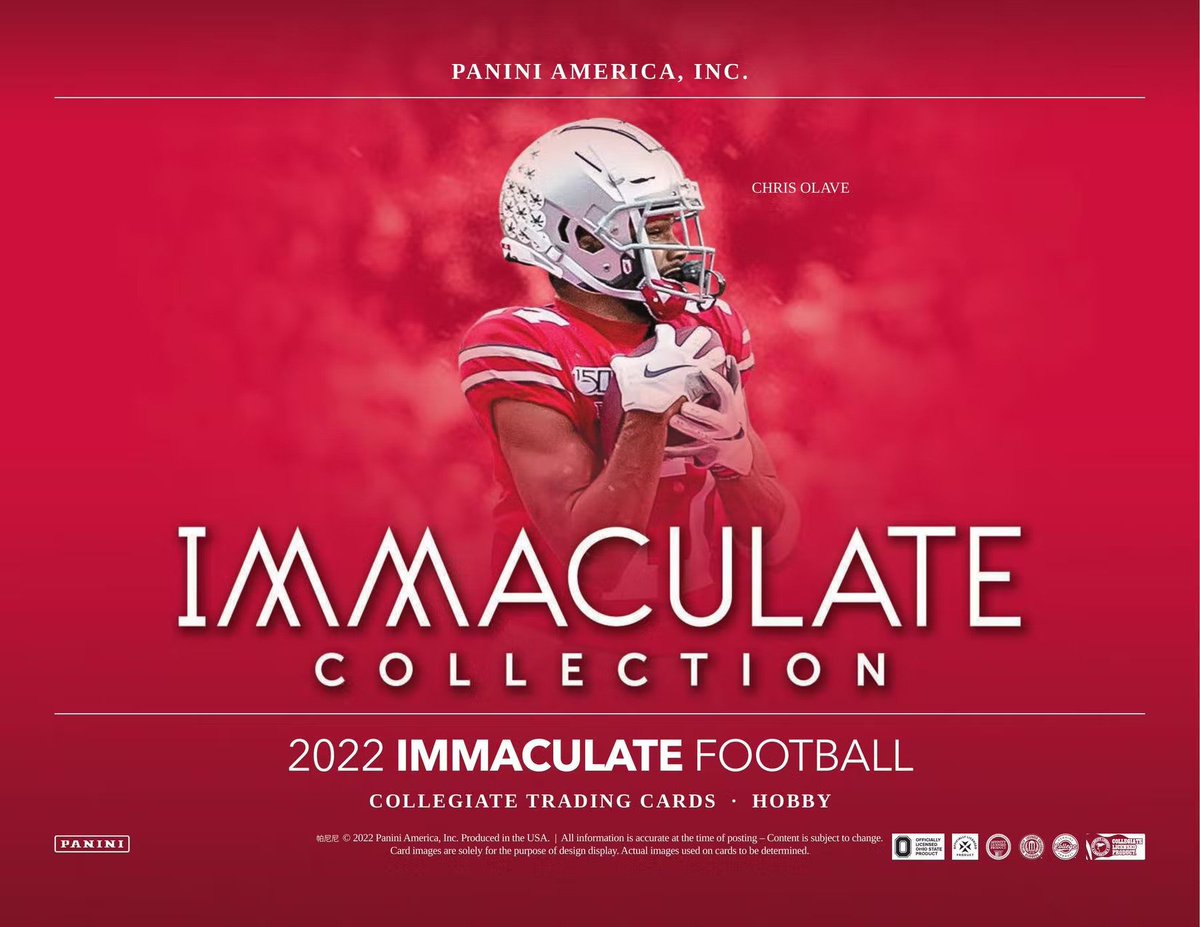 2022 Panini Immaculate Collegiate Football Hobby Box releases tomorrow! Each Box contains 4 autographs, 1 memorabilia, and 1 base or parallel. Collect draft prospects including Matt Corral, Kenny Pickett, Malik Willis and more! #immaculatefootball #collegiatefootball