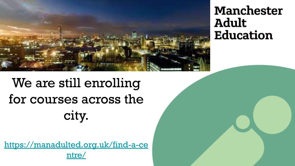 ManAdultEd's tweet photo. This week we are still enrolling for our autumn courses. 

Visit https://t.co/5zS5XyEtT1 to check where your nearest place to study is.

You are welome to drop in or visit https://t.co/jDiEqFLoAx to find out more https://t.co/GrGC6lGrCo