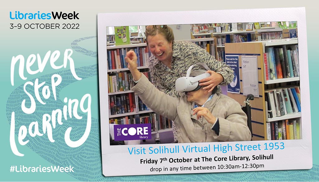 SolihullLife's tweet photo. Visit #Solihull High Street as it was in 1953 during our free #LibrariesWeek #VirtualReality event on Fri 7 Oct. 

Drop into The Core any time 10.30am-12.30pm

@LibrariesWeek #NeverStopLearning https://t.co/FyNBsjorzL