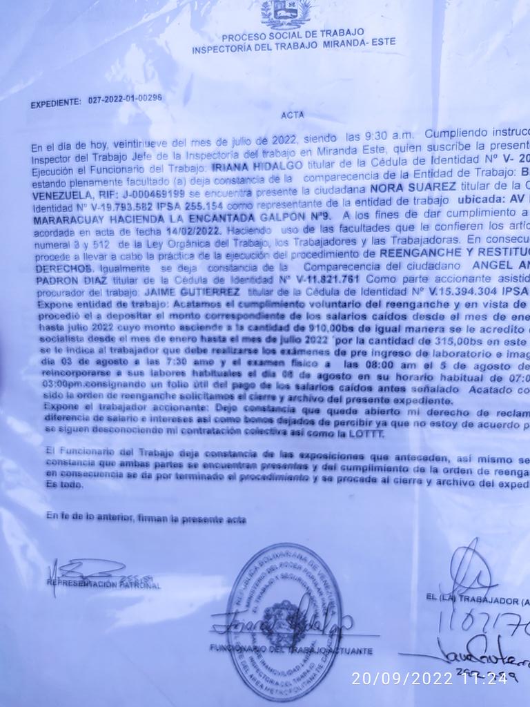angelpd75's tweet photo. Tengo casi 10 meses despedido injustificadamente y aún NO se ha materializado mi #REENGANCHE q tengo desde el 8 d agosto d 2022 Ahora m informa el supervisor q debo acudir a un curso intensivo e indefinido en Guatire a partir d mañana 21/09 Yo vivo en los Teques. #justicia  ⚖️🇻🇪 https://t.co/ejy6ThTtcQ