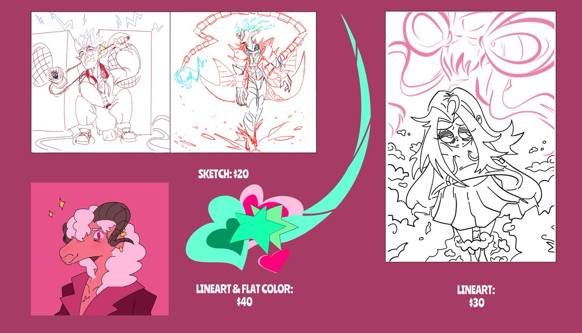 PrinceIsolation's tweet photo. GOOD NEWS you goofy goobers!
I am finally opening art commissions!!

Prices can be slightly changed based on specifics:
(full body)
$20 - sketch
$30 - lineart
$40 - flat color
$55 - color &amp; basic cell shading
$60 - color &amp; shading and lighting
$100 - all above &amp; background

DM me https://t.co/LIMxwhzfgo
