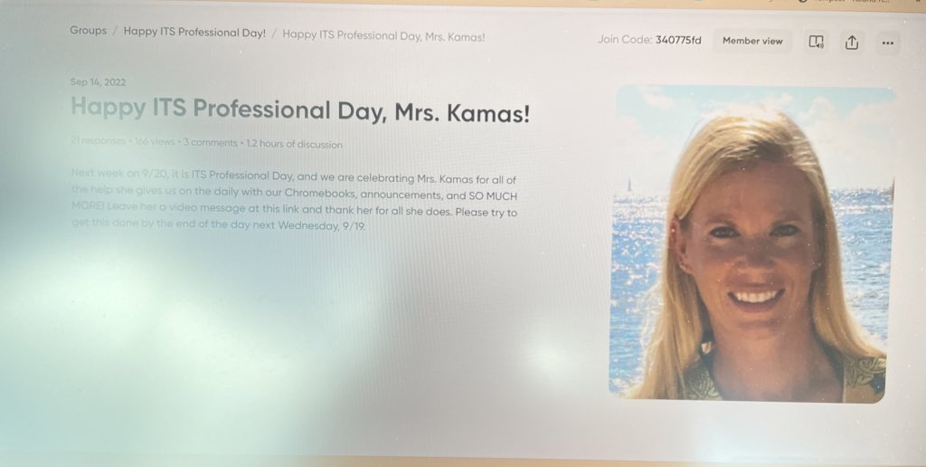 Team_Kamas's tweet photo. I’ve got to say I feel pretty special and appreciated today!! Thank you to all my @CDFulkes_MS peeps for showering me on IT Professionals day! Lunch, donuts, cards, and digital thank you’s!! 😊😊😊 https://t.co/1fz4Jtxjr3