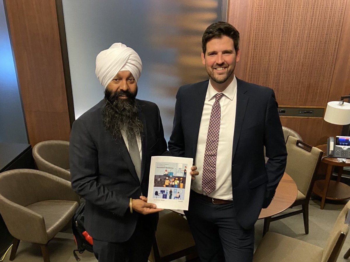 SeanFraserMP's tweet photo. And we’re back! 
 
Kicked things off this session by presenting the ways our government is looking to expand pathways to permanent residency for temporary foreign workers &amp; intl students. A special thanks to my colleague @randeepssarai for bringing forth this important motion. https://t.co/6iT7yMgvDW