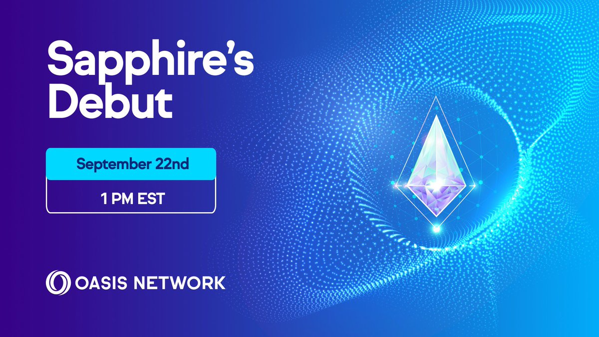 OasisProtocol's tweet photo. Join us for the first presentation of Confidential EVM ParaTime -- Sapphire. Oasis Engineers will walk you through building the first confidential dApp in Solidity!

📅 Sept 22, 2022 at 1PM EST 
📍 https://t.co/VPtzmCgRHy
💰 $500 in ROSE to be won for best live tweet https://t.co/Zc5dNojmOX