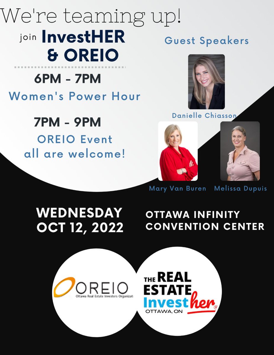 OREIO_org's tweet image. We are excited to be joined in October by Danielle Chiasson, Mary Van Buren, and Melissa Dupuis.

Register below:
oreio.org

#oreio  #realestate #realestateinvesting #investiing #realestateeducation