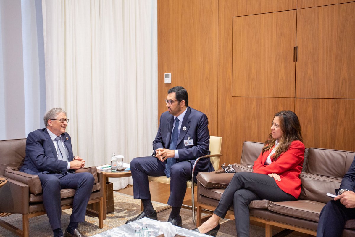 The world needs an #EnergyTransition that will accelerate progress for people, the economy &amp; climate, said H.E. Dr Sultan Al Jaber in a meeting with <a href="/BillGates/">Bill Gates</a> on <a href="/Breakthrough/">Breakthrough Energy</a>’s progress on sustainable energy innovation &amp; the UAE’s zero-carbon energy solutions. #UNGA77