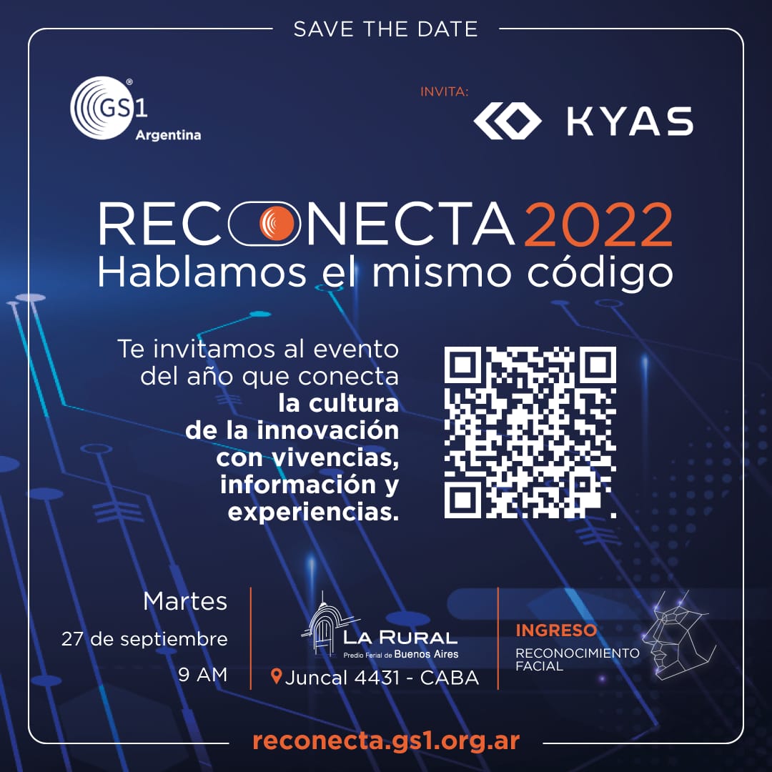 ¡Nos vemos en GS1 reConecta 2022!
📲 Reservá tu lugar en reconecta.gs1.org.ar
📢 SAVE THE DATE! 27-SEP en La Rural | Juncal 4431
#gs1reconecta #reconecta2022 #trazabilidad