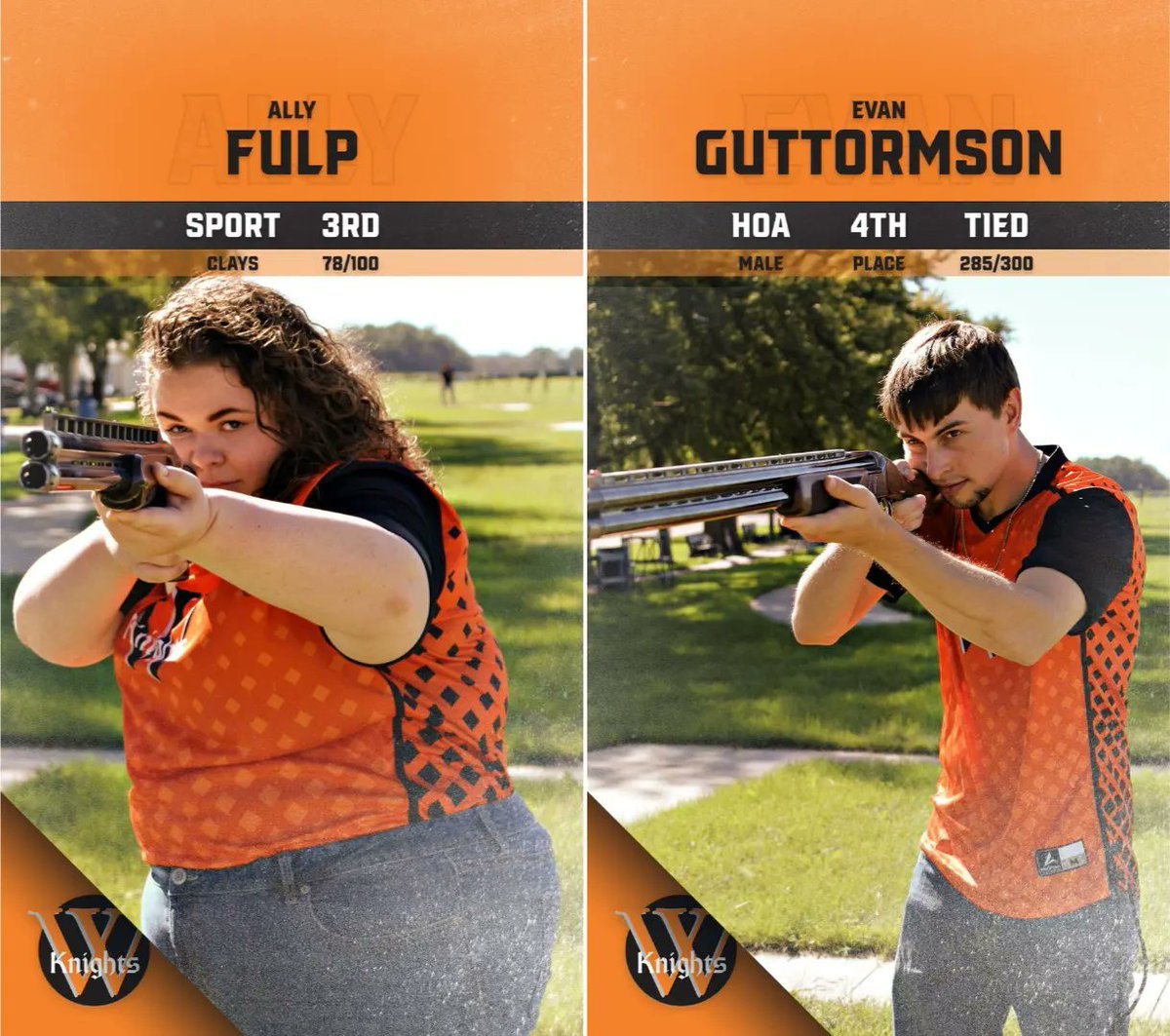 The Knights worked hard this weekend, breaking clays across the three disciplines over the span of Saturday and Sunday. Freshman Ally Fulp placed 3rd in the female sporting clays individually &amp; Evan Guttormson tied for 4th place in the men's HOA Now on to the home meet #GoKnights